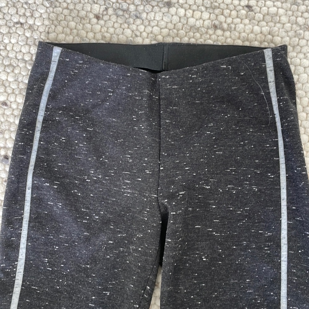 Leggings, comfy, heathered black, tuxedo stripe xs